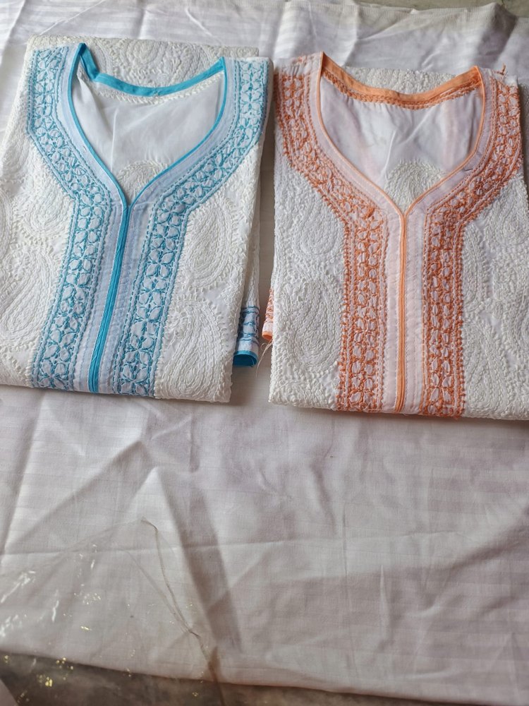Pastel embroidered kurtis